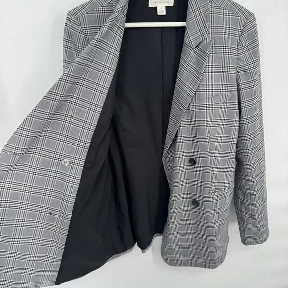 Treasure & Bond Black‎ and White Plaid Blazer Size Medium - Picture 5 of 9